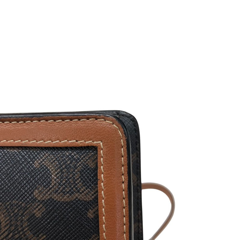 セリーヌ CELINE トリオンフチェーンウォレット 10I822 タン ゴールド金具 カーフ トリオンフキャンバス レディース ショルダーバッグ セリーヌ CELINE トリオンフチェーンウォレット 10I822 タン ゴールド