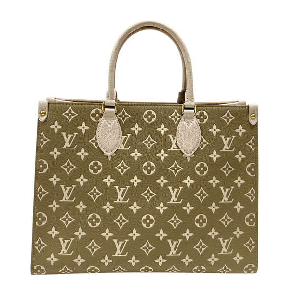 ルイ・ヴィトン LOUIS VUITTON オンザゴーMM M46060 カーキ モノグラム・アンプラント レディース トートバッグ ショルダーバッグ