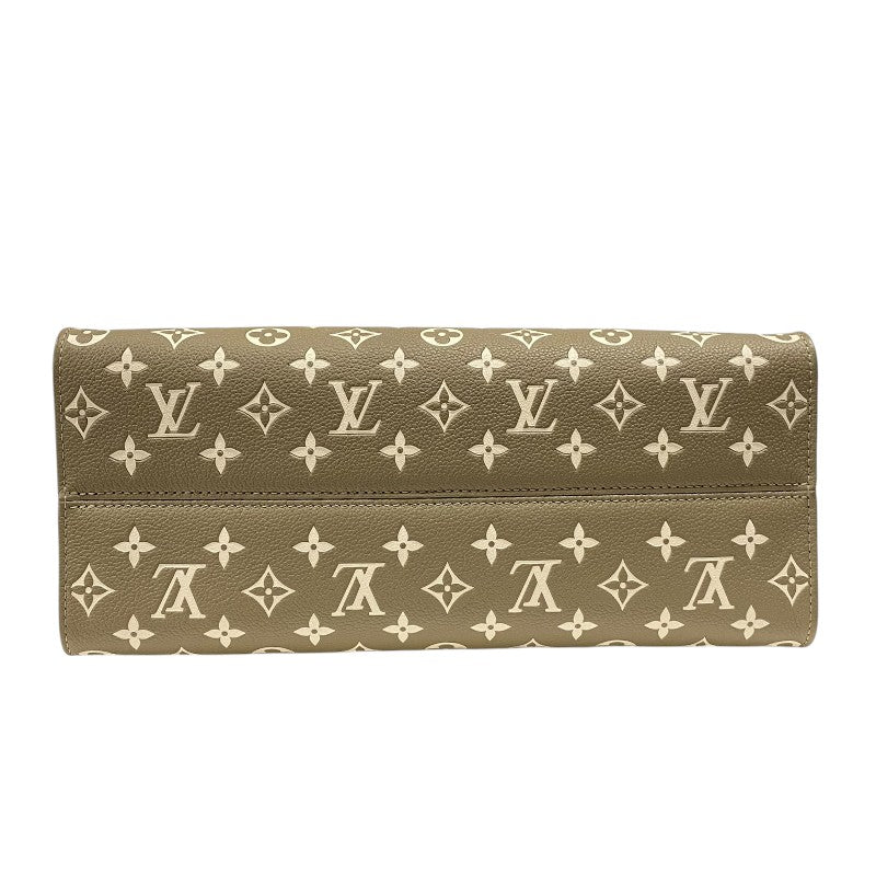 ルイ・ヴィトン LOUIS VUITTON オンザゴーMM M46060 カーキ モノグラム・アンプラント レディース トートバッグ ショルダーバッグ