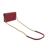 サンローラン SAINT LAURENT エンべロープ　チェーンウォレット 393953 レッド グレインレザー レディース ショルダーバッグ