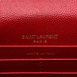 サンローラン SAINT LAURENT エンべロープ　チェーンウォレット 393953 レッド グレインレザー レディース ショルダーバッグ