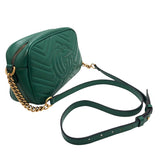 グッチ GUCCI GGマーモント スモールカメラバッグ 447632 グリーン レザー レディース ショルダーバッグ