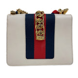 グッチ GUCCI シルヴィ　ミニチェーンショルダーバッグ 431666 アイボリー　ゴールド金具 レザー/キャンバス レディース ショルダーバッグ