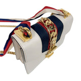 グッチ GUCCI シルヴィ　ミニチェーンショルダーバッグ 431666 アイボリー　ゴールド金具 レザー/キャンバス レディース ショルダーバッグ