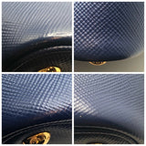 プラダ PRADA ドゥーブルミディアム 1BG775 ブルー サフィアーノ レディース ショルダーバッグ