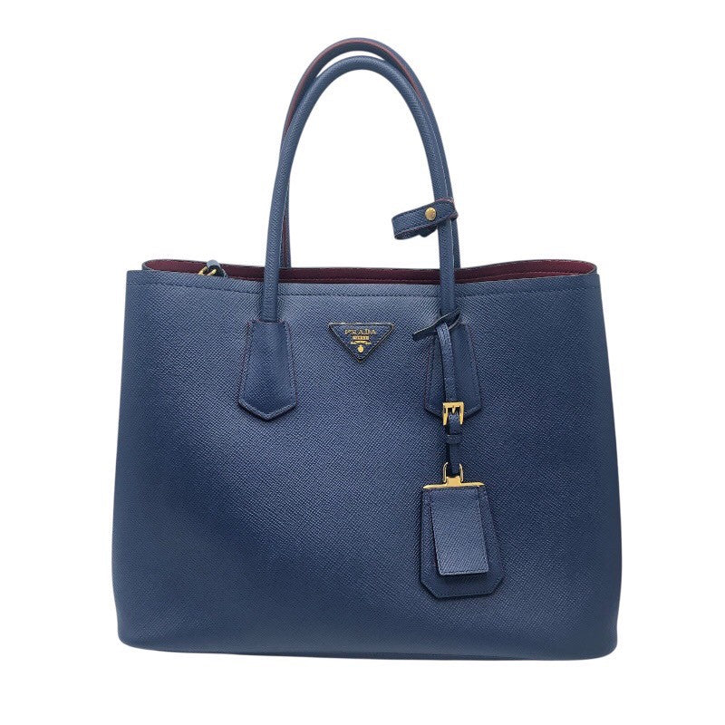 プラダ PRADA ドゥーブルミディアム 1BG775 ブルー サフィアーノ レディース ショルダーバッグ