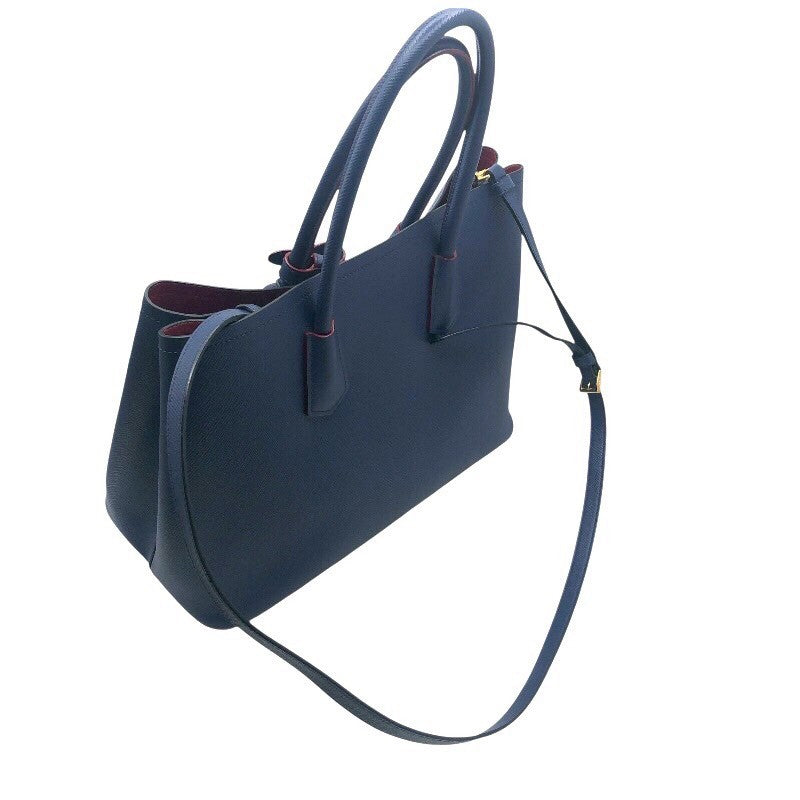 プラダ PRADA ドゥーブルミディアム 1BG775 ブルー サフィアーノ レディース ショルダーバッグ
