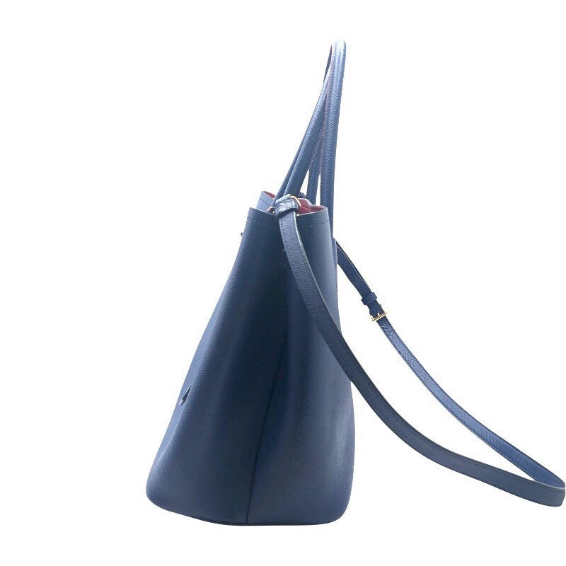 プラダ PRADA ドゥーブルミディアム 1BG775 ブルー サフィアーノ レディース ショルダーバッグ