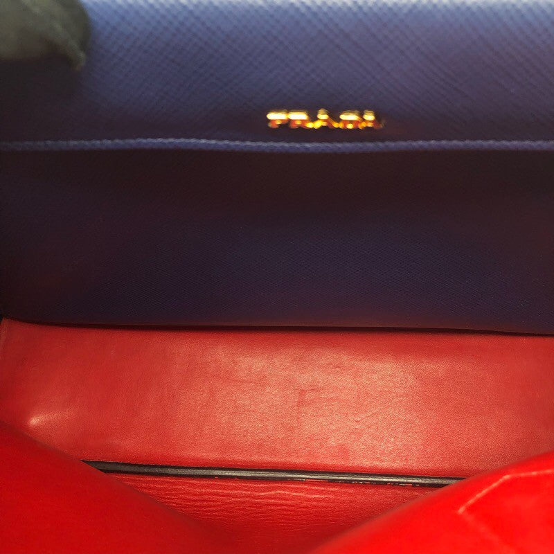プラダ PRADA ドゥーブルミディアム 1BG775 ブルー サフィアーノ レディース ショルダーバッグ