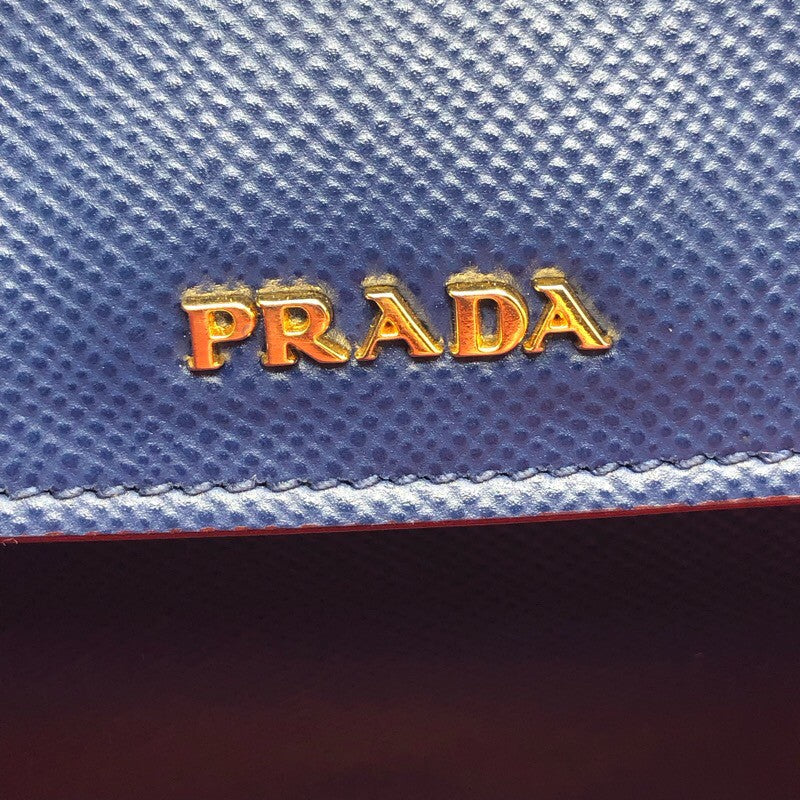 プラダ PRADA ドゥーブルミディアム 1BG775 ブルー サフィアーノ レディース ショルダーバッグ