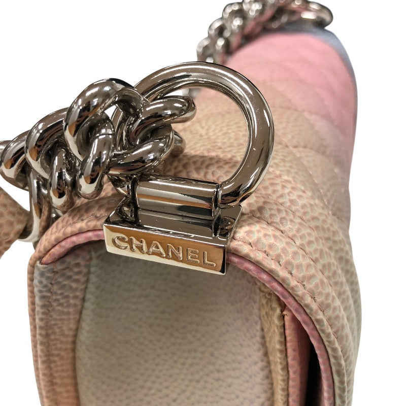 シャネル CHANEL ボーイシャネル20 A67085 25番台 マルチカラー シルバー金具 キャビアスキン レディース ショルダーバッグ