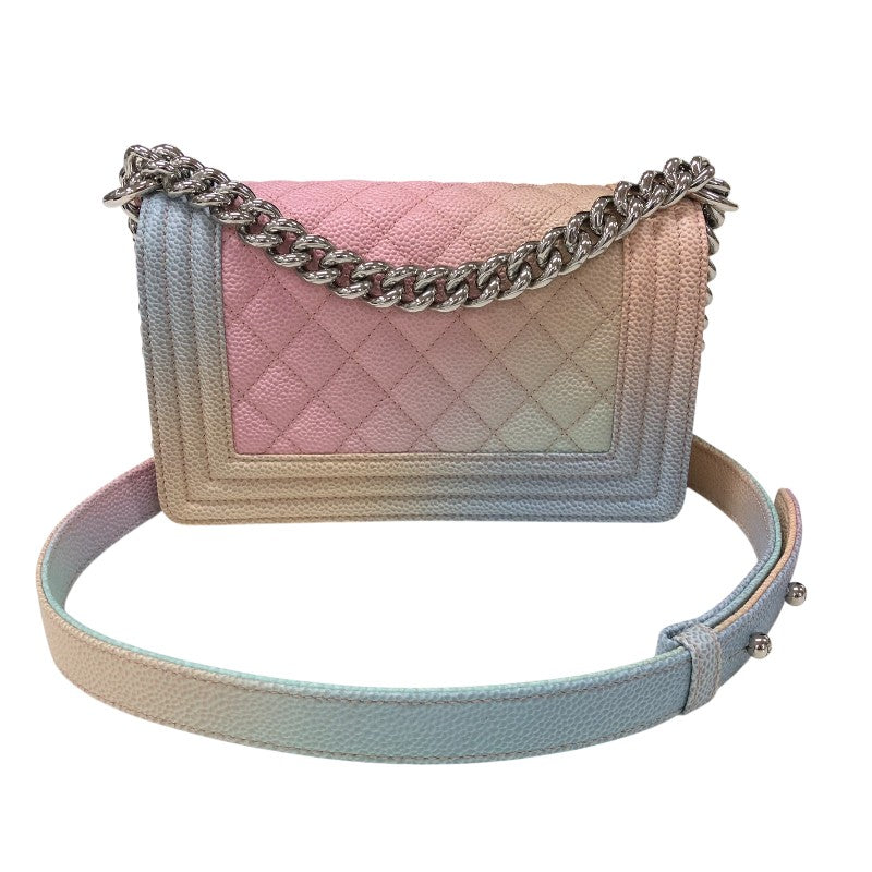 シャネル CHANEL ボーイシャネル20 A67085 25番台 マルチカラー シルバー金具 キャビアスキン レディース ショルダーバッグ