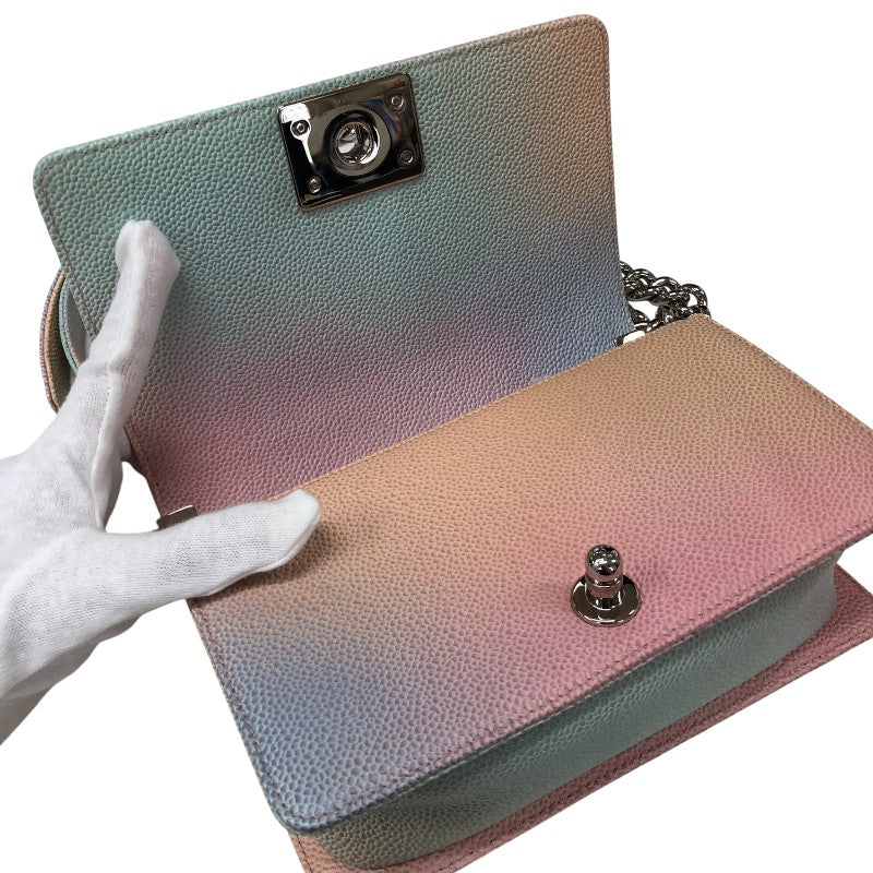 シャネル CHANEL ボーイシャネル20 A67085 25番台 マルチカラー シルバー金具 キャビアスキン レディース ショルダーバッグ