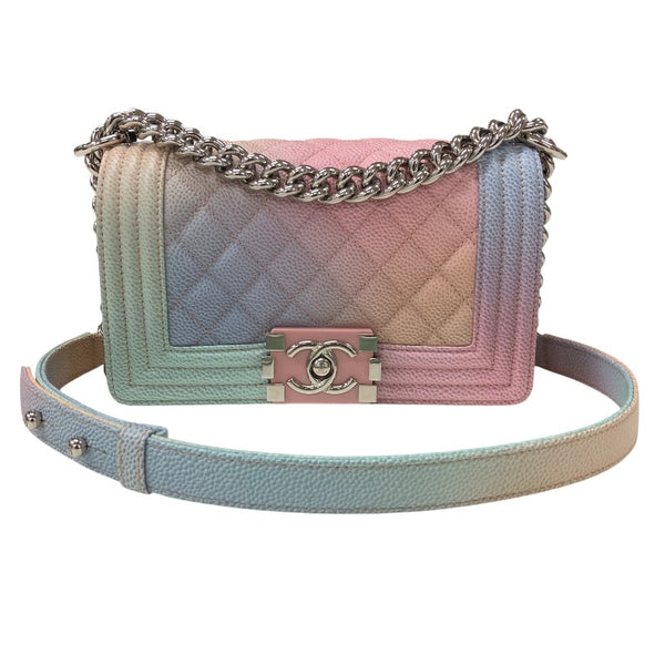 シャネル CHANEL ボーイシャネル20 A67085 25番台 マルチカラー シルバー金具 キャビアスキン レディース ショルダーバッグ