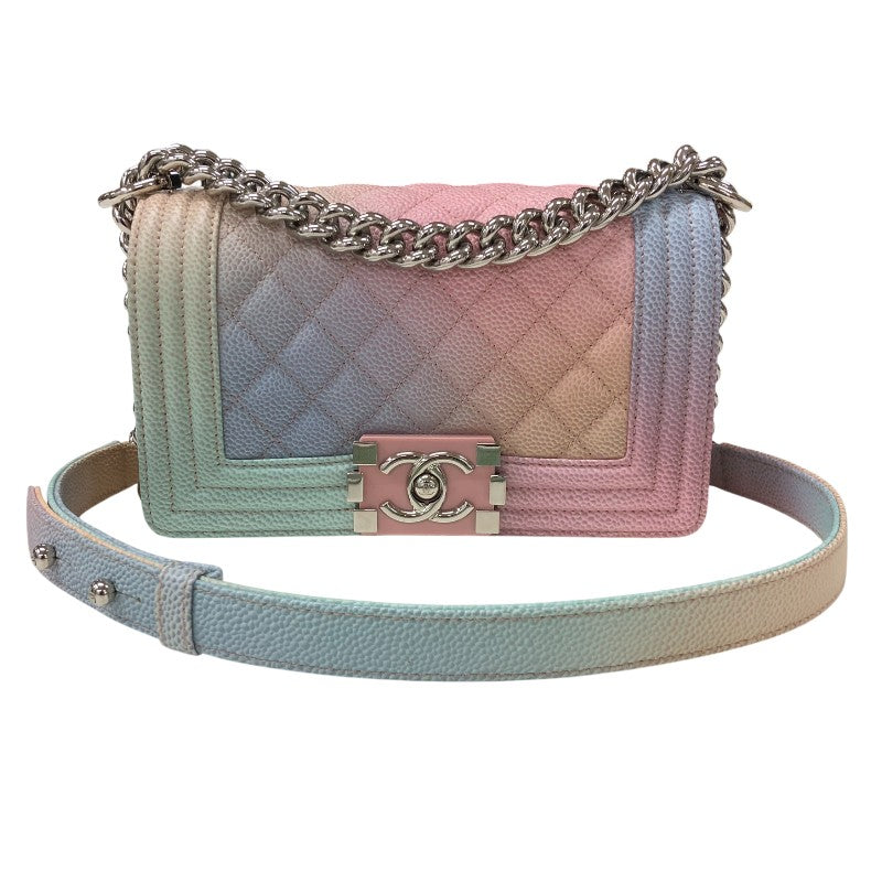 シャネル CHANEL ボーイシャネル20 A67085 25番台 マルチカラー シルバー金具 キャビアスキン レディース ショルダーバッグ