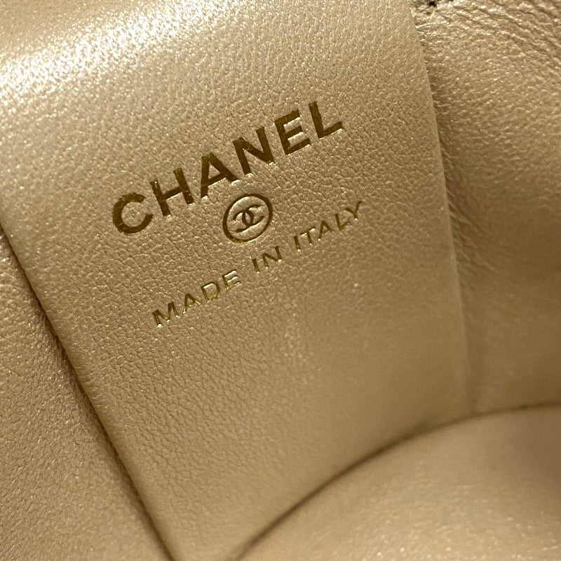 シャネル CHANEL ミニ バニティケース AP2729 ブラック ゴールド金具 ラムスキン レディース ハンドバッグ 化粧ポーチ