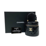 シャネル CHANEL ミニ バニティケース AP2729 ブラック ゴールド金具 ラムスキン レディース ハンドバッグ 化粧ポーチ