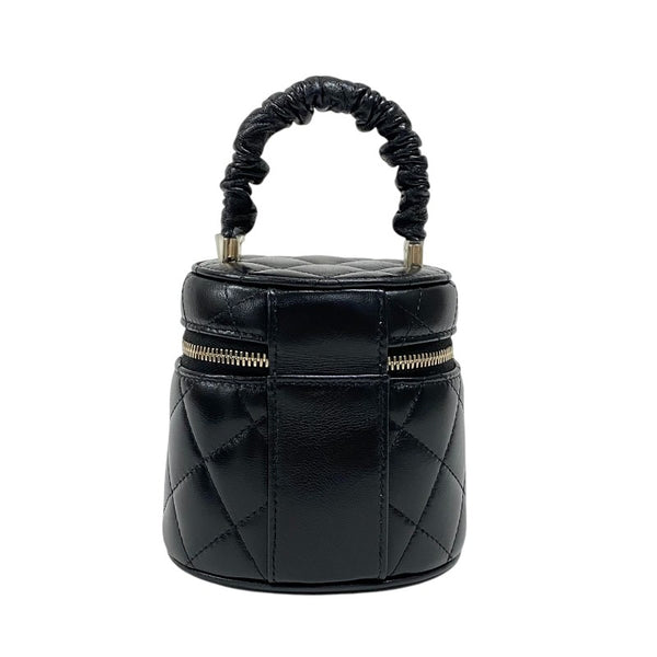 シャネル CHANEL ミニ バニティケース AP2729 ブラック ゴールド金具 ラムスキン レディース ハンドバッグ 化粧ポーチ