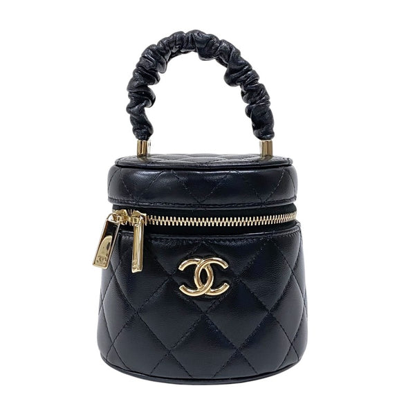 シャネル CHANEL ミニ バニティケース AP2729 ブラック ゴールド金具 ラムスキン レディース ハンドバッグ 化粧ポーチ