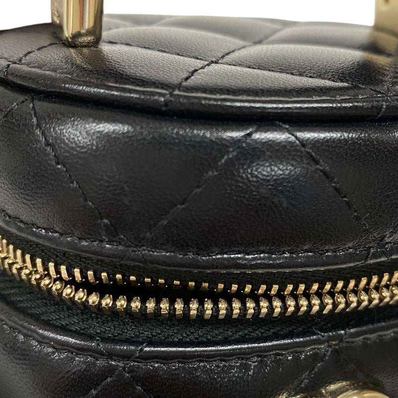 シャネル CHANEL ミニ バニティケース AP2729 ブラック ゴールド金具 ラムスキン レディース ハンドバッグ 化粧ポーチ