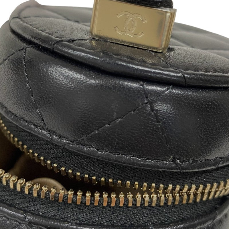 シャネル CHANEL ミニ バニティケース AP2729 ブラック ゴールド金具 ラムスキン レディース ハンドバッグ 化粧ポーチ