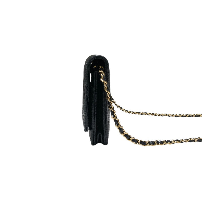 シャネル CHANEL マトラッセチェーンウォレット A33814 ブラック キャビアスキン レディース ショルダーバッグ
