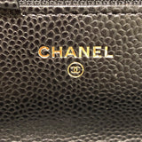 シャネル CHANEL マトラッセチェーンウォレット A33814 ブラック キャビアスキン レディース ショルダーバッグ