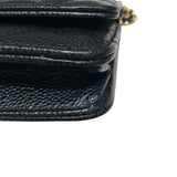 シャネル CHANEL マトラッセチェーンウォレット A33814 ブラック キャビアスキン レディース ショルダーバッグ