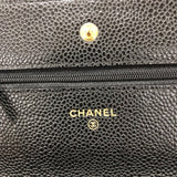 シャネル CHANEL マトラッセチェーン ウォレット A33814 27番台 ブラック ゴールド金具 キャビアスキン レディース ショルダーバッグ