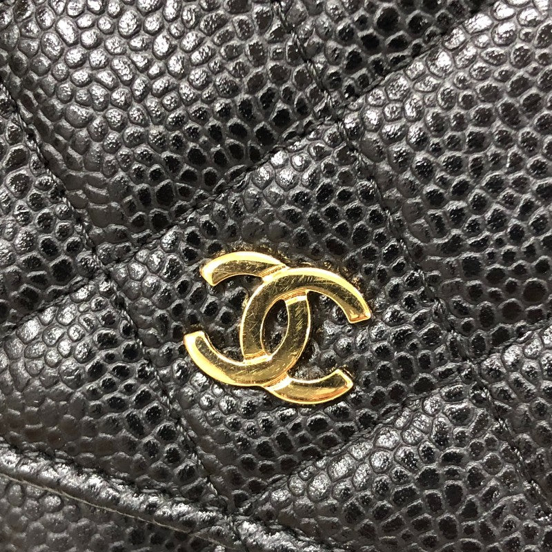 シャネル CHANEL マトラッセチェーン ウォレット A33814 27番台 ブラック ゴールド金具 キャビアスキン レディース ショルダーバッグ