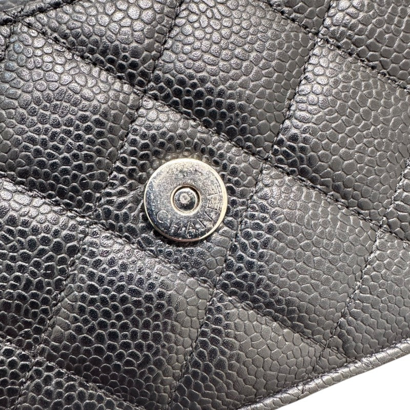 シャネル CHANEL マトラッセチェーンウォレット AP0250 ブラック キャビアスキン レディース ショルダーバッグ