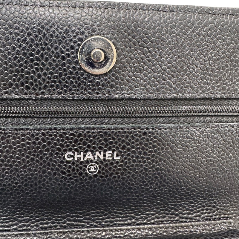 シャネル CHANEL マトラッセチェーンウォレット AP0250 ブラック キャビアスキン レディース ショルダーバッグ