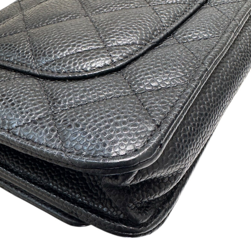 シャネル CHANEL マトラッセチェーンウォレット AP0250 ブラック キャビアスキン レディース ショルダーバッグ