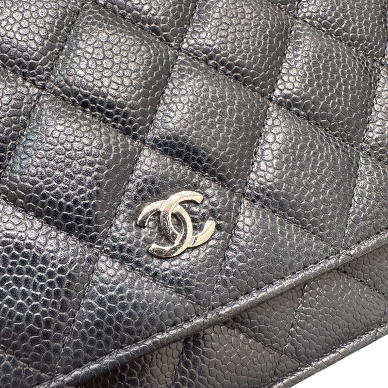 シャネル CHANEL マトラッセチェーンウォレット AP0250 ブラック キャビアスキン レディース ショルダーバッグ