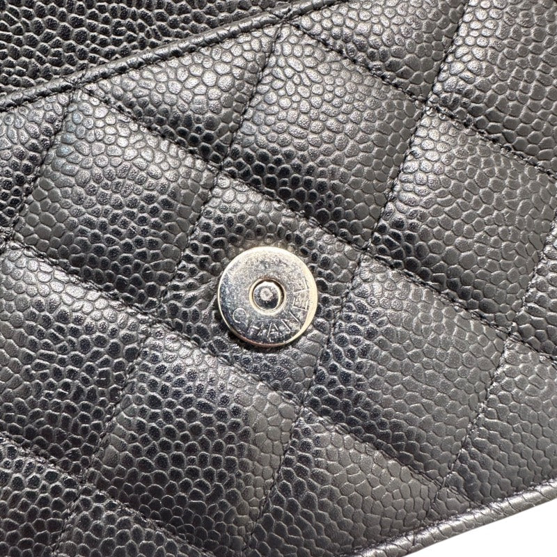 シャネル CHANEL マトラッセチェーンウォレット AP0250 ブラック キャビアスキン レディース ショルダーバッグ
