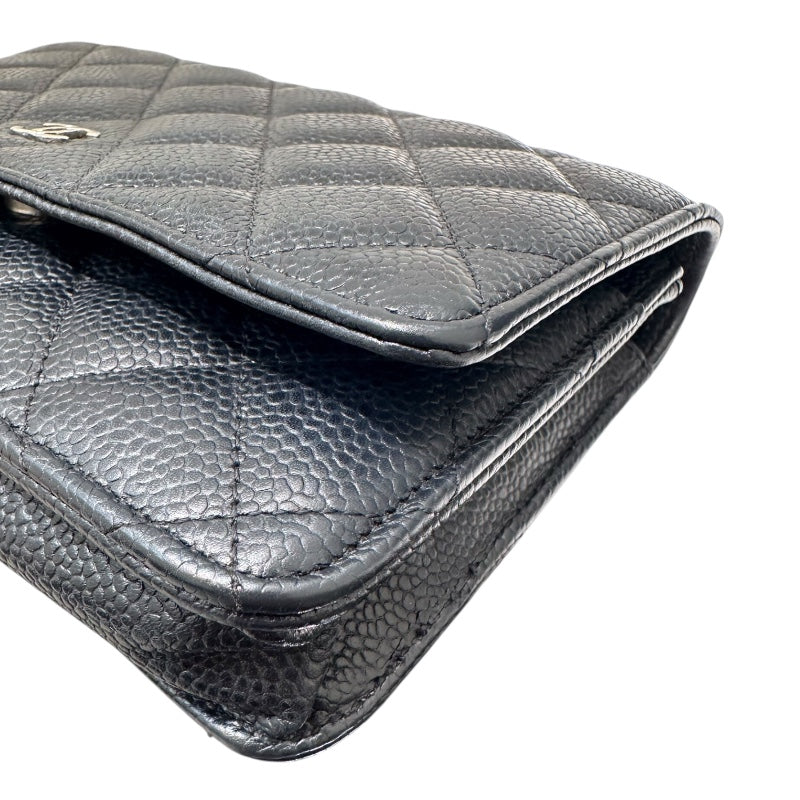 シャネル CHANEL マトラッセチェーンウォレット AP0250 ブラック キャビアスキン レディース ショルダーバッグ