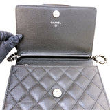 シャネル CHANEL マトラッセ　チェーンウォレット A84310 ブラック キャビアスキン SV金具 レディース ショルダーバッグ