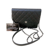 シャネル CHANEL マトラッセ　チェーンウォレット A84310 ブラック キャビアスキン SV金具 レディース ショルダーバッグ