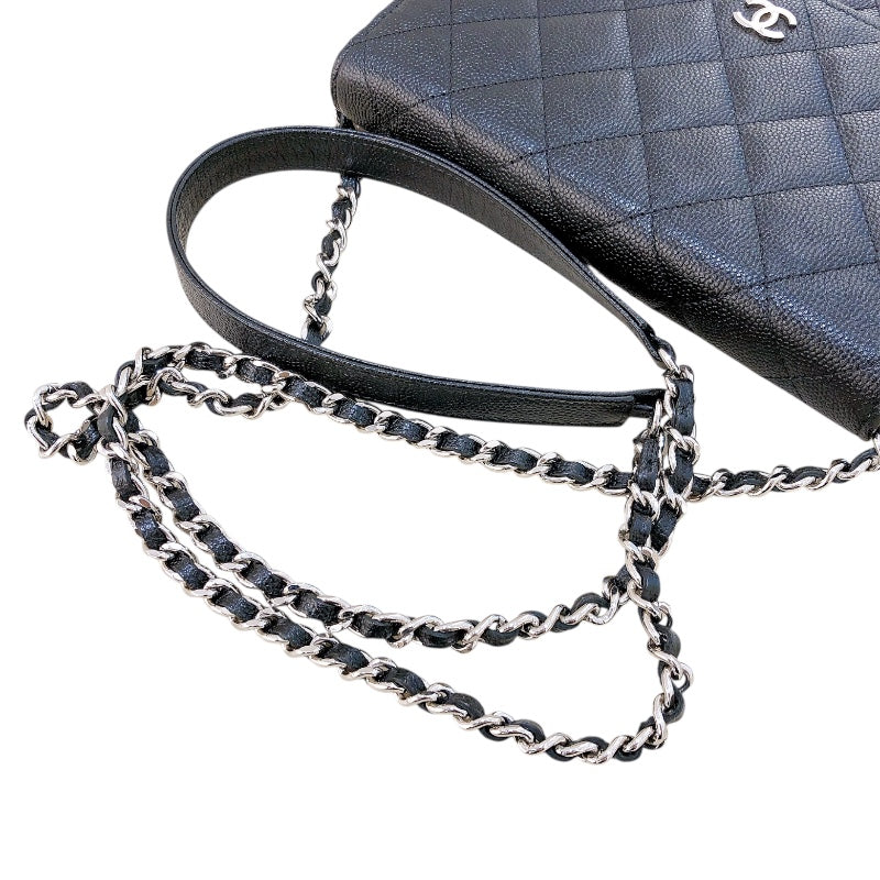 シャネル CHANEL マトラッセ　チェーンウォレット A84310 ブラック キャビアスキン SV金具 レディース ショルダーバッグ