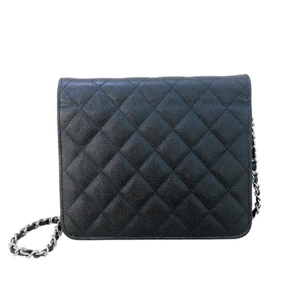 シャネル CHANEL マトラッセ　チェーンウォレット A84310 ブラック キャビアスキン SV金具 レディース ショルダーバッグ