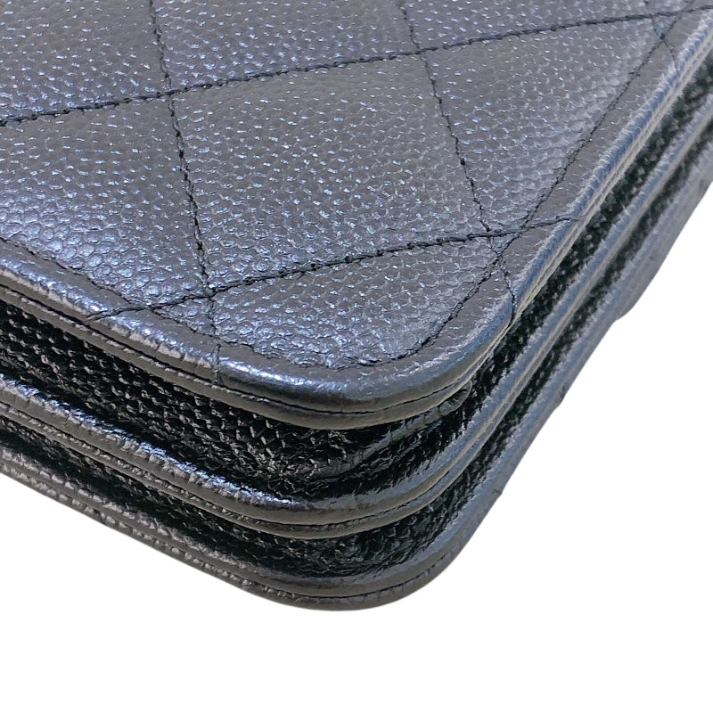シャネル CHANEL マトラッセ　チェーンウォレット A84310 ブラック キャビアスキン SV金具 レディース ショルダーバッグ