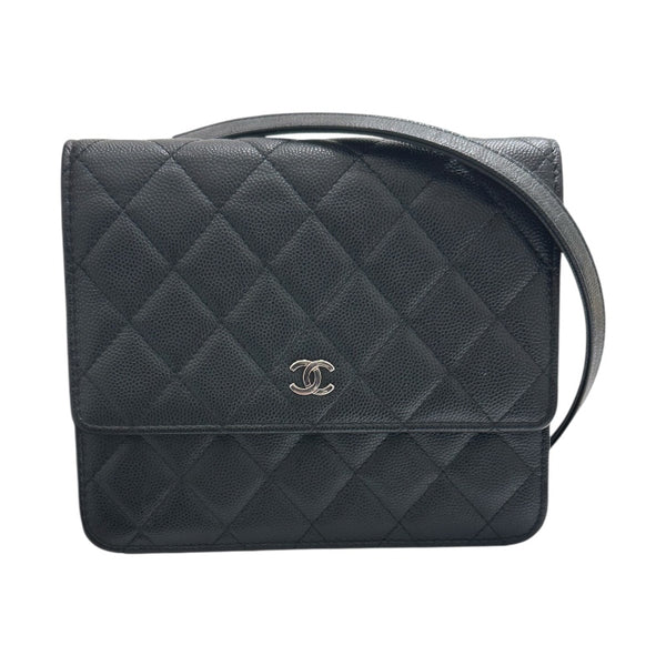 シャネル CHANEL マトラッセ　チェーンウォレット A84310 ブラック キャビアスキン SV金具 レディース ショルダーバッグ