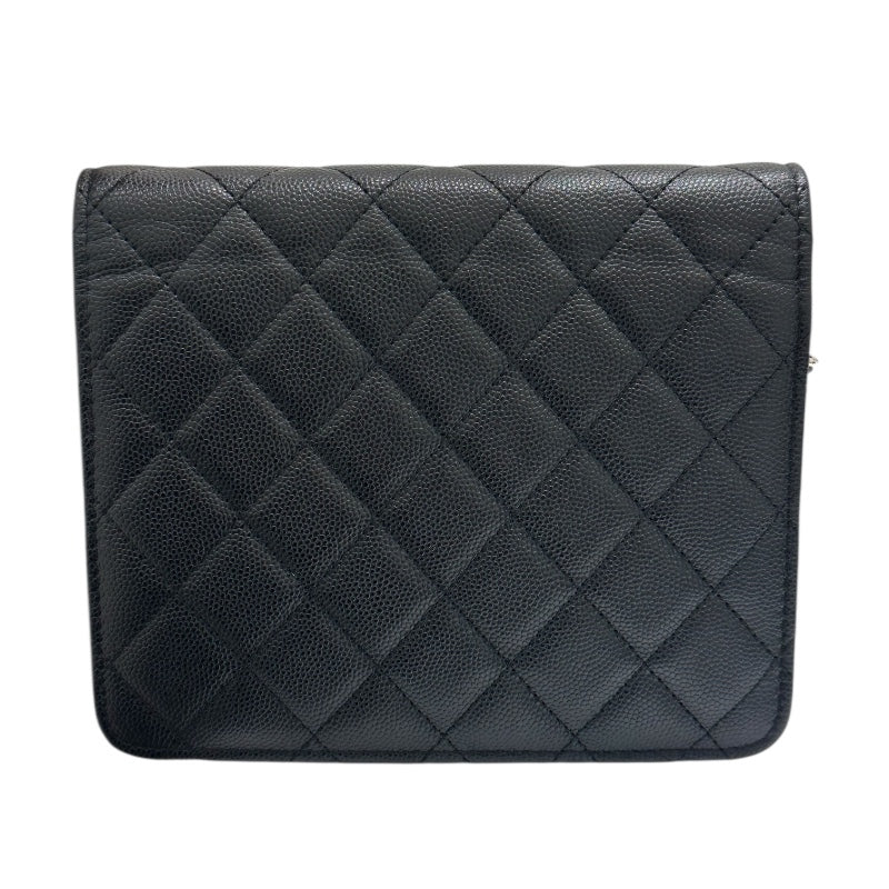 シャネル CHANEL マトラッセ　チェーンウォレット A84310 ブラック キャビアスキン SV金具 レディース ショルダーバッグ