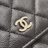 シャネル CHANEL マトラッセ　チェーンウォレット A84310 ブラック キャビアスキン SV金具 レディース ショルダーバッグ