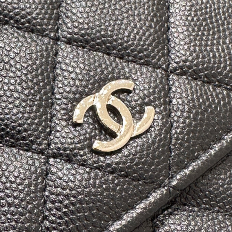 シャネル CHANEL マトラッセ　チェーンウォレット A84310 ブラック キャビアスキン SV金具 レディース ショルダーバッグ