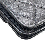シャネル CHANEL マトラッセ　チェーンウォレット A84310 ブラック キャビアスキン SV金具 レディース ショルダーバッグ