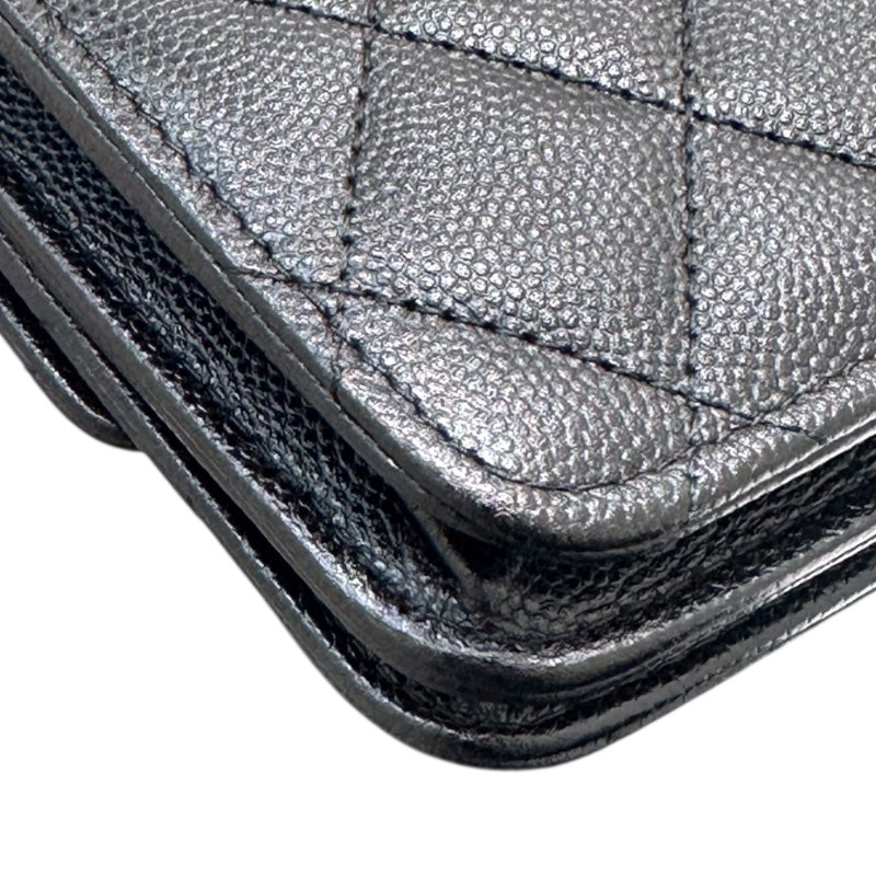 シャネル CHANEL マトラッセ　チェーンウォレット A84310 ブラック キャビアスキン SV金具 レディース ショルダーバッグ