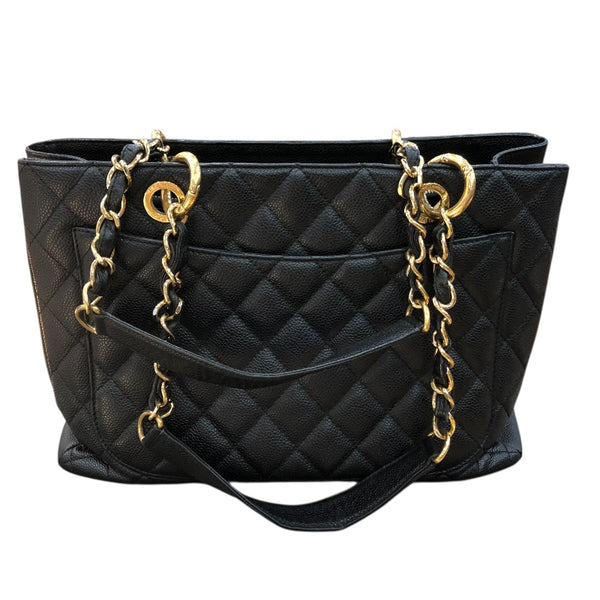 シャネル CHANEL GSTトートバッグ A50995 ブラック　GD金具 キャビアスキン ユニセックス トートバッグ