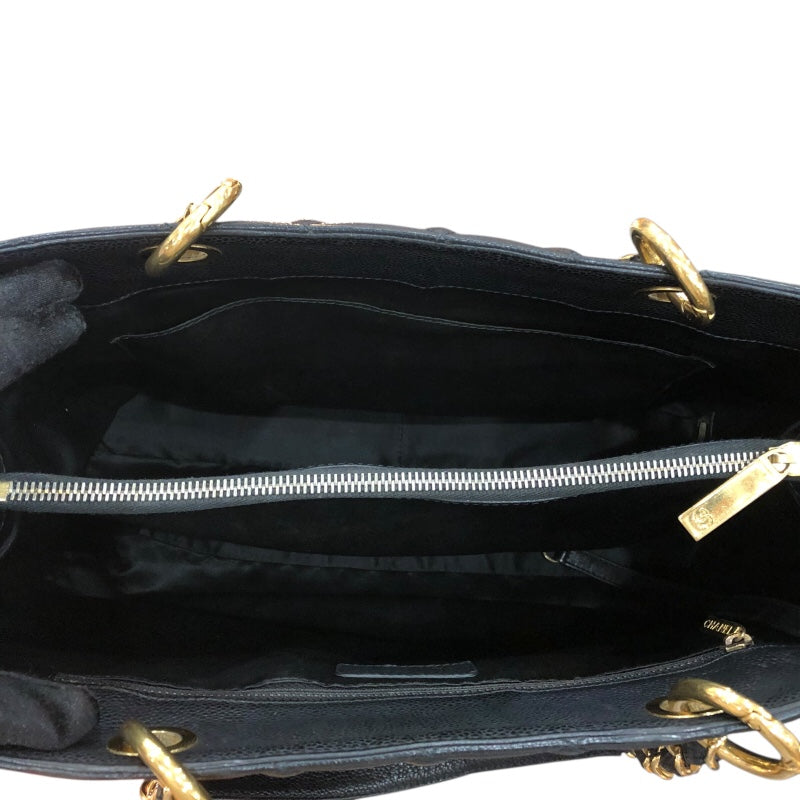 シャネル CHANEL GSTトートバッグ A50995 ブラック　GD金具 キャビアスキン ユニセックス トートバッグ