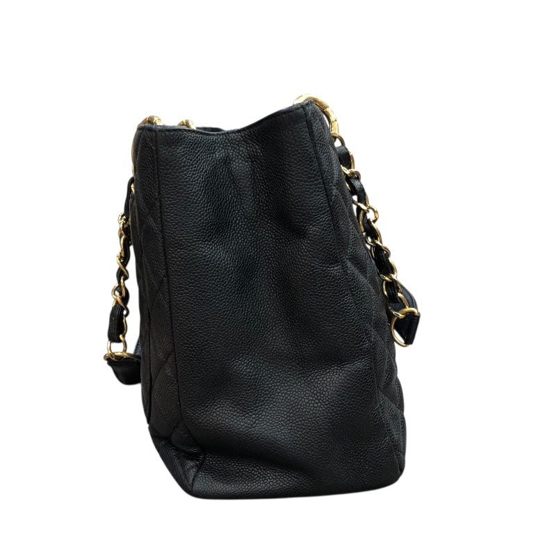シャネル CHANEL GSTトートバッグ A50995 ブラック　GD金具 キャビアスキン ユニセックス トートバッグ